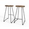 Simpli Home Amberly Rustic Metal 30" Saddle Bar Stool Set Of 2 Solid Elm Wood